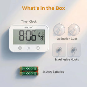 LXSZRPH compact shower clock fits small spaces and shelves