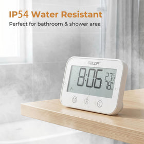LXSZRPH timer clock displays ambient temperature in your preferred unit