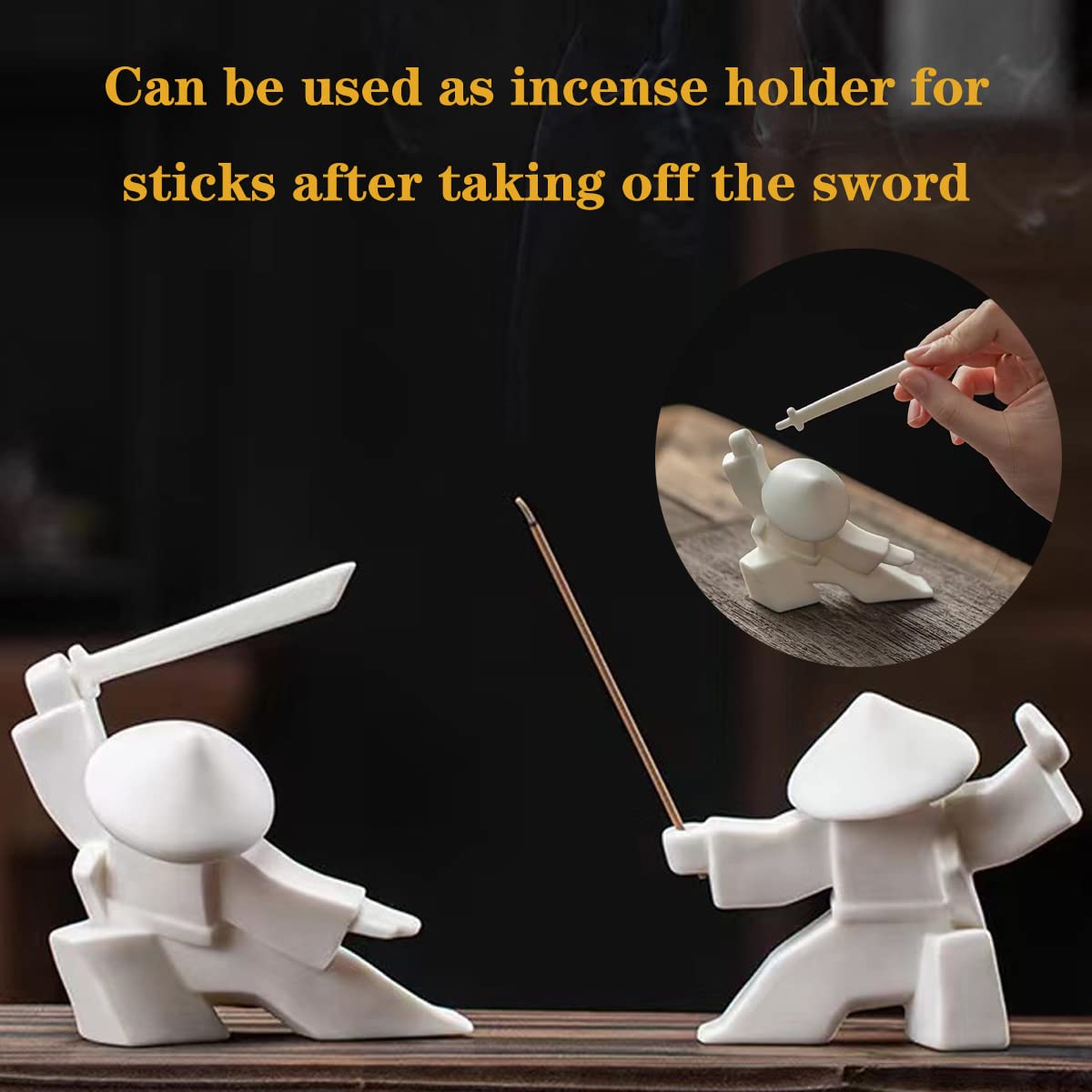 LYART Samurai statue in cozy desk decor adds charm