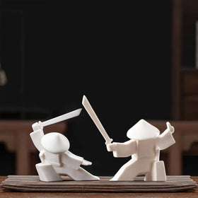 LYART Samurai statue with tea-pet form adds calm to tea rituals