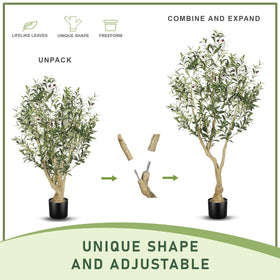 LYERSE Olive Tree 5ft dense leaves bring lush greenery to any room.