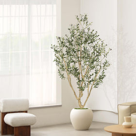 LYERSE olive tree arrives with clear assembly enabling quick, tool-free setup.