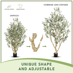 LYERSE 7-foot olive tree features sturdy inner wires for easy shaping.