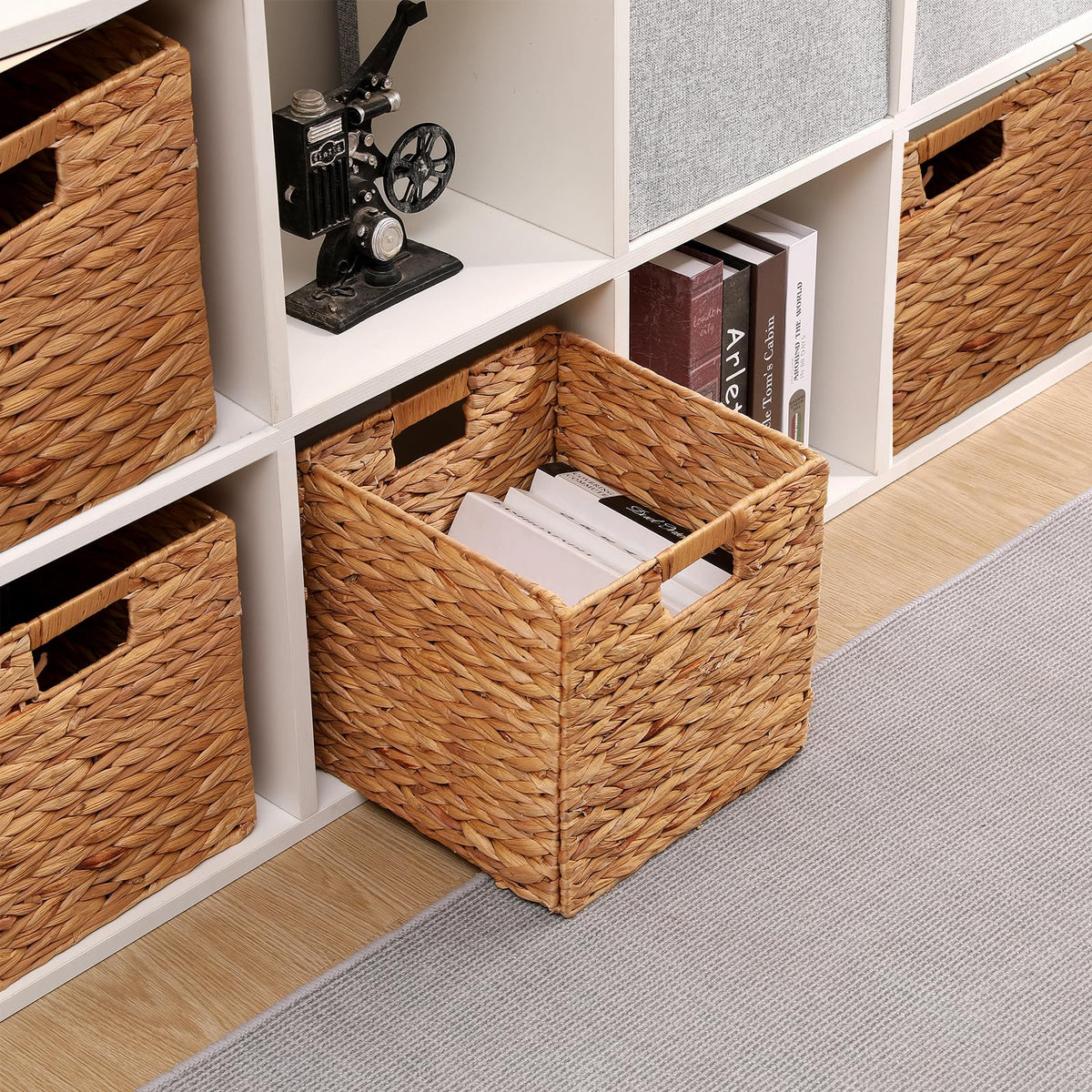 LYJWOO6D foldable wicker cubes save space when not in use