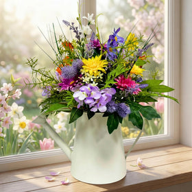 Lnymura wildflower mix featuring daisies, lavender, orchids for colorful room accents.