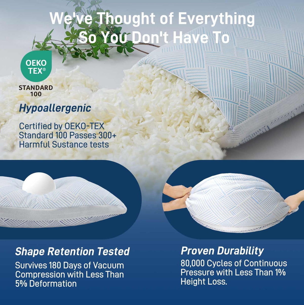 Lyralith pillow set with cooling and breathable fabrics for comfort.