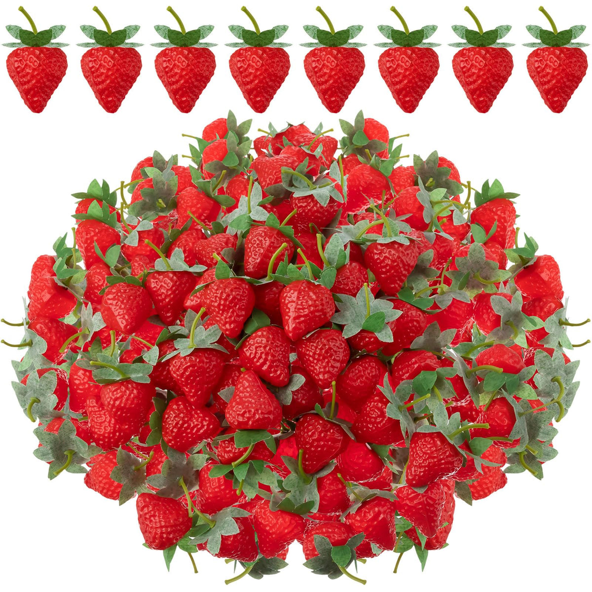 Lyrow artificial strawberries display for garlands and durable home décor.