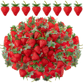 Lyrow artificial strawberries display for garlands and durable home décor.