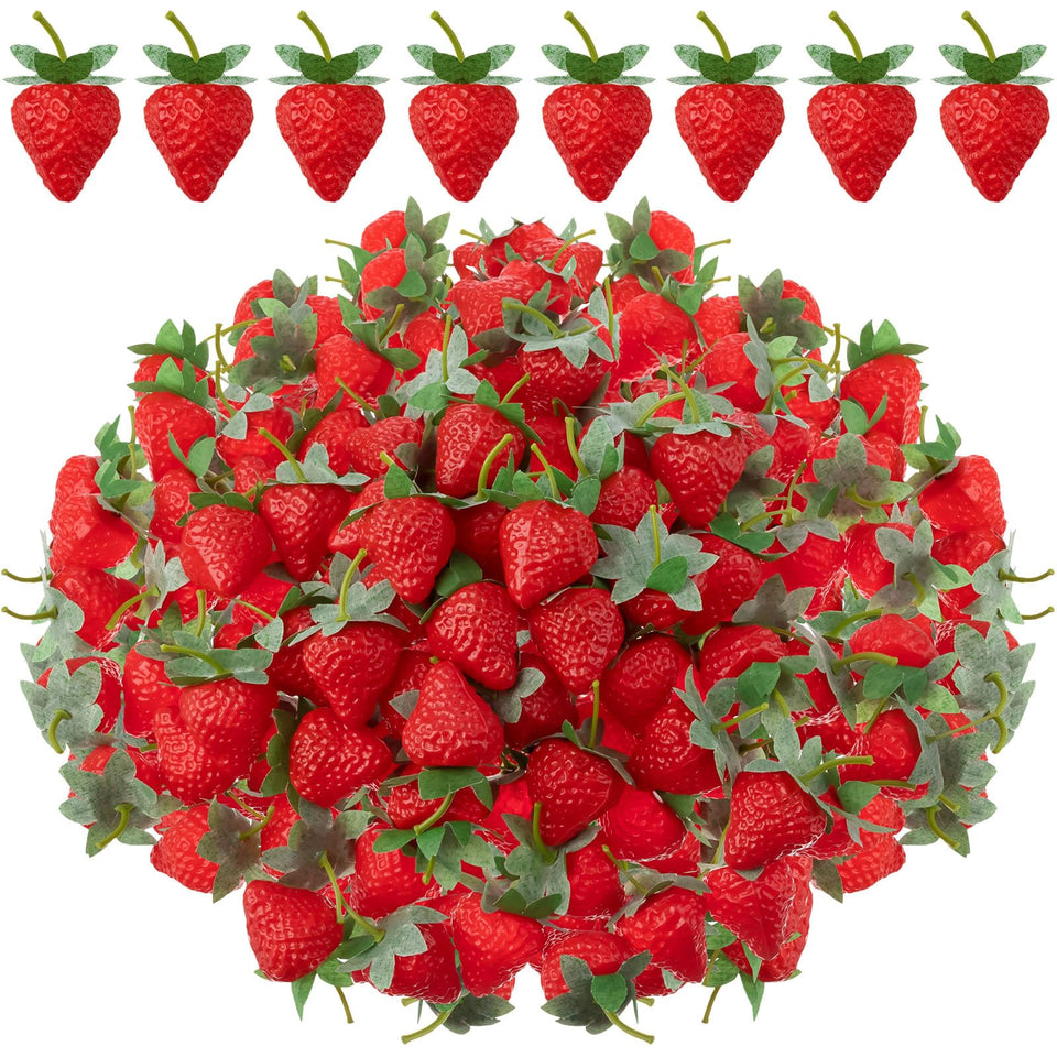 Lyrow artificial strawberries display for garlands and durable home décor.