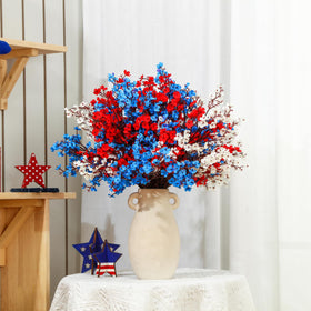 Lyrow 24-piece patriotic flower set for versatile Independence Day decor.