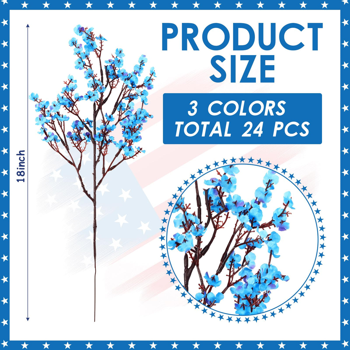 Lyrow patriotic artificial flowers create festive decor for indoors or outdoors.