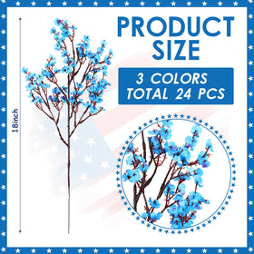 Lyrow patriotic artificial flowers create festive decor for indoors or outdoors.