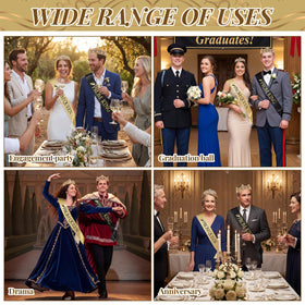 Lyrow black and gold crown set adds regal flair.