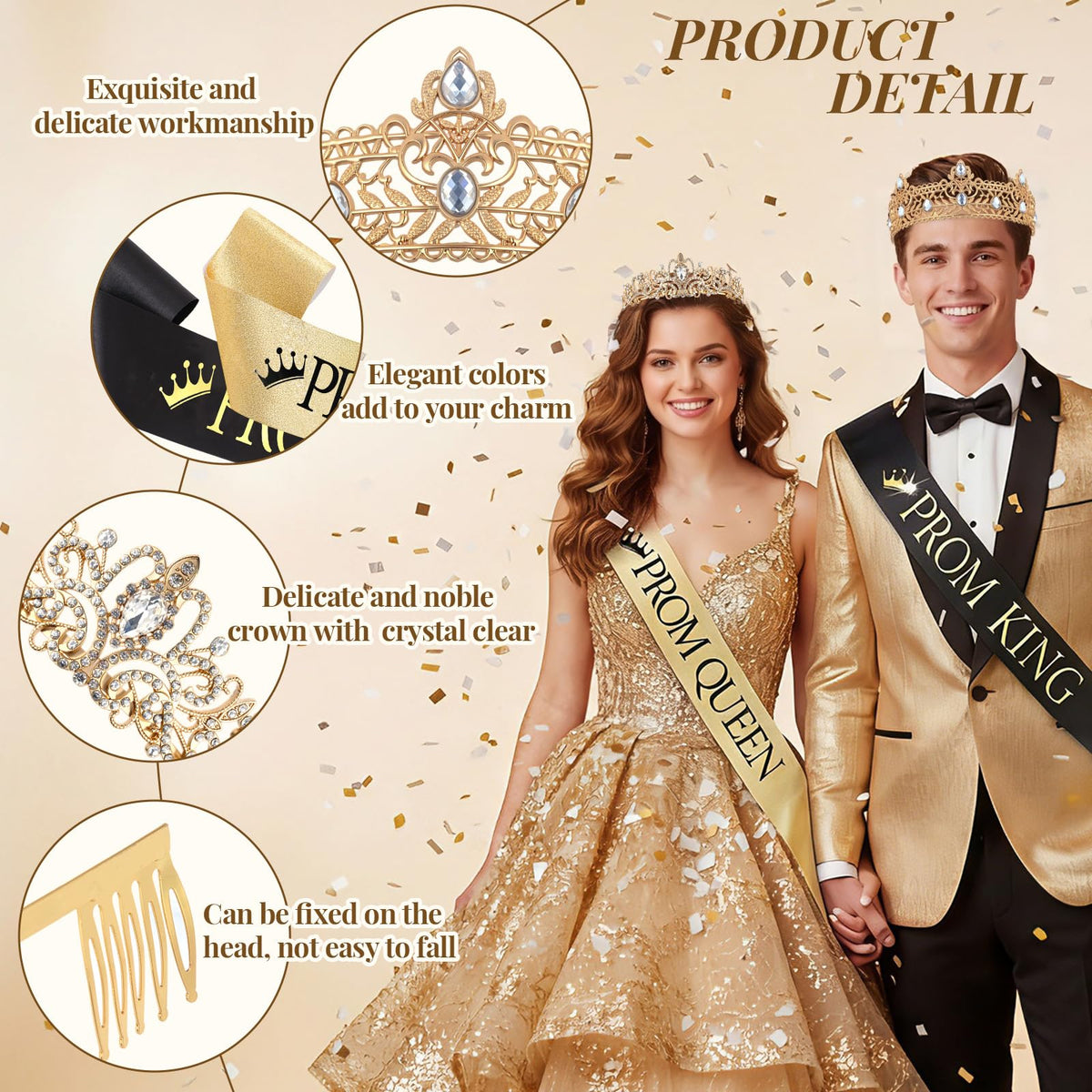 Lyrow 63-inch sash highlights matching couple style at events.