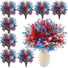 Lyrow red blue white artificial flowers on 18-inch stems for elegant centerpieces.