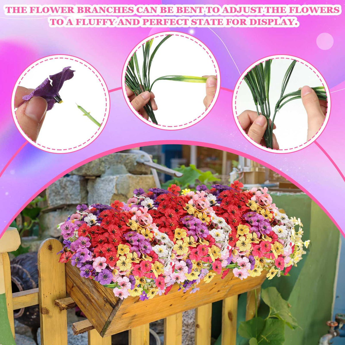 Lyrow violet artificial flower bundles with lifelike detail for bouquets.