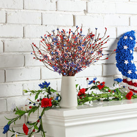 Lyrow patriotic stems crafted from wood and foam for durable decoration