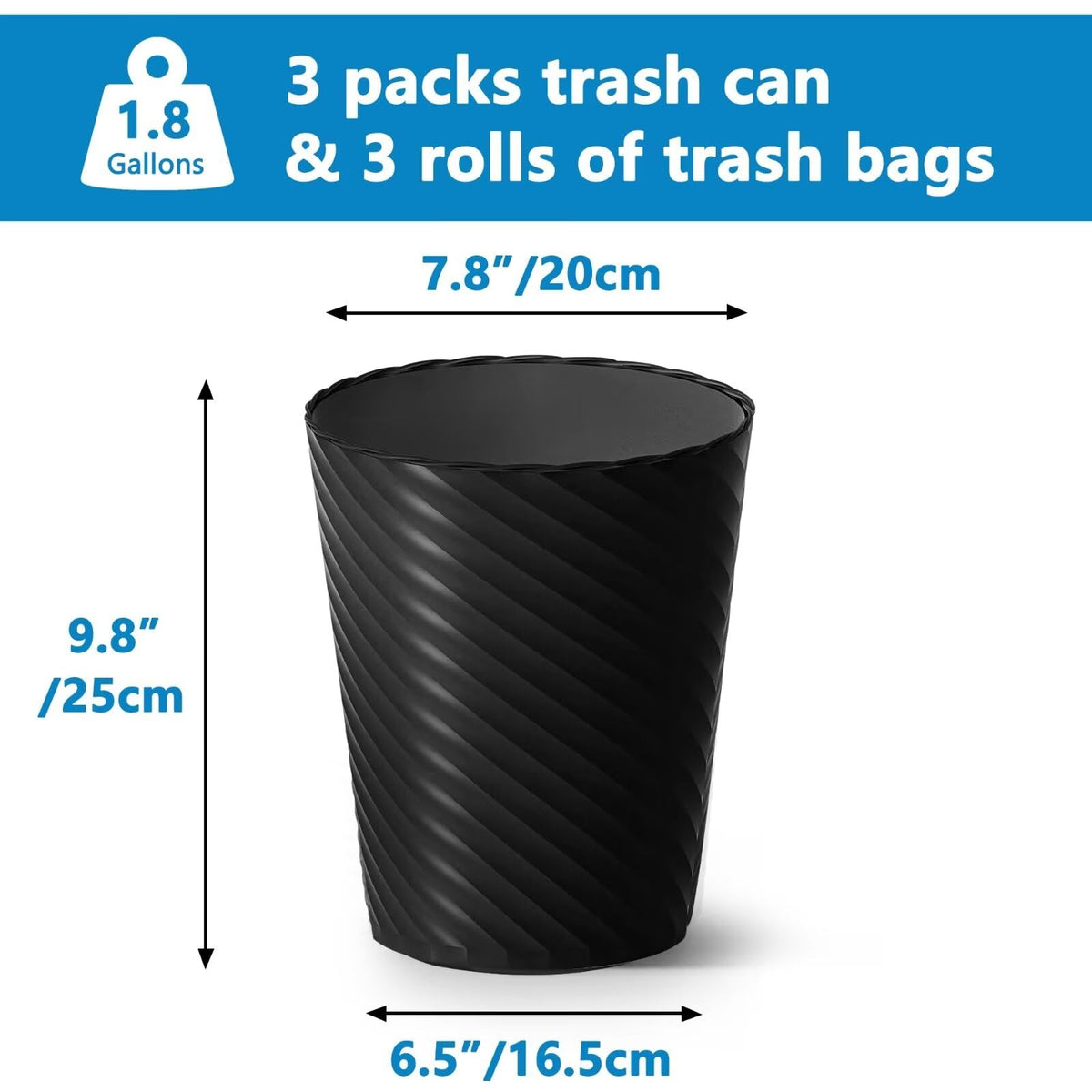Lysam 3-pack includes extra-thick bags for convenient waste management.