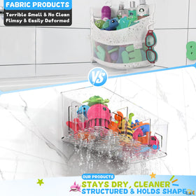 Lysam bath toy storage adhesive hooks securely mounting