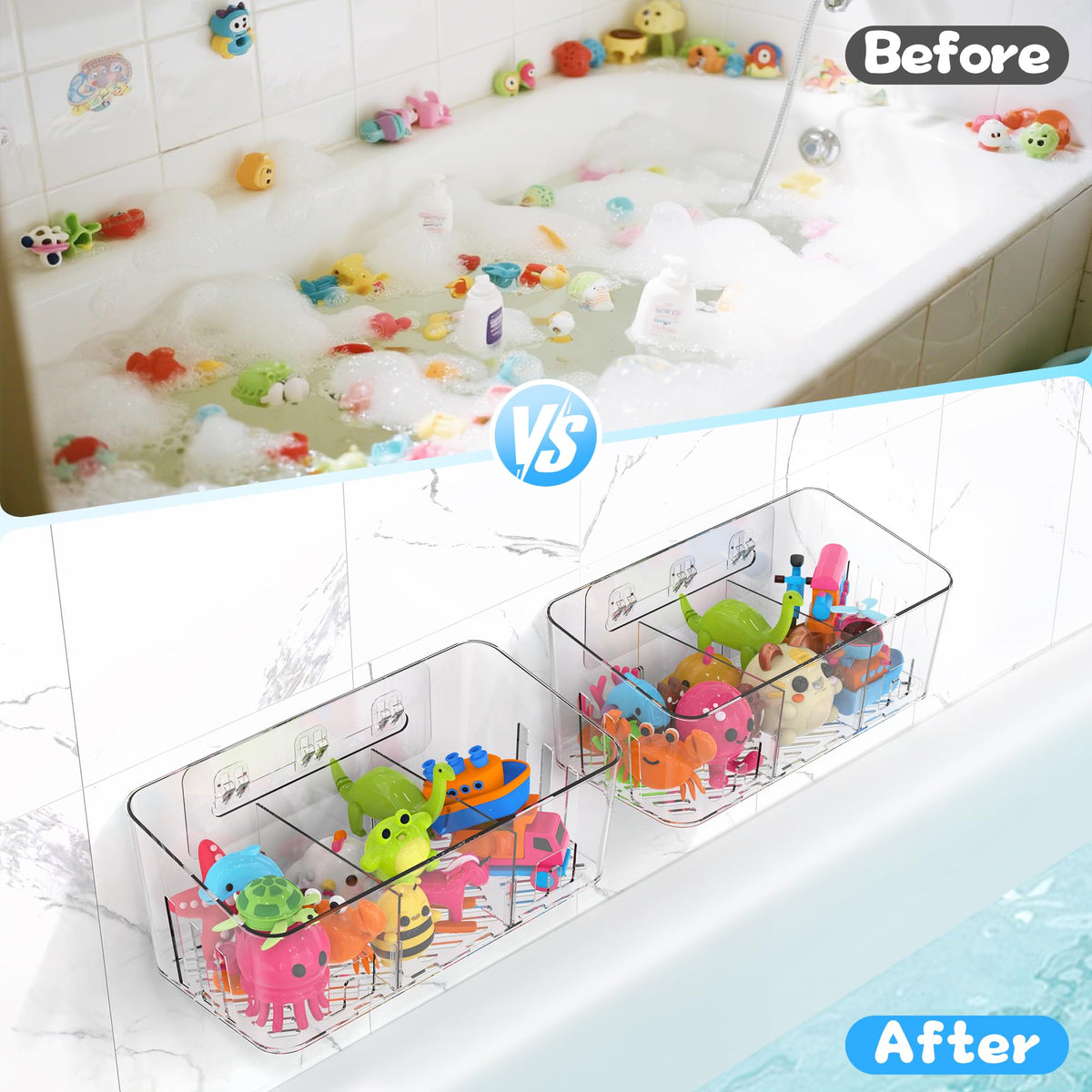 Lysam bath toy storage BPA-free PET for safe use