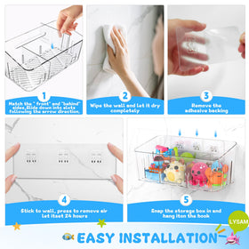 Lysam bath toy storage wall-mount installation guide