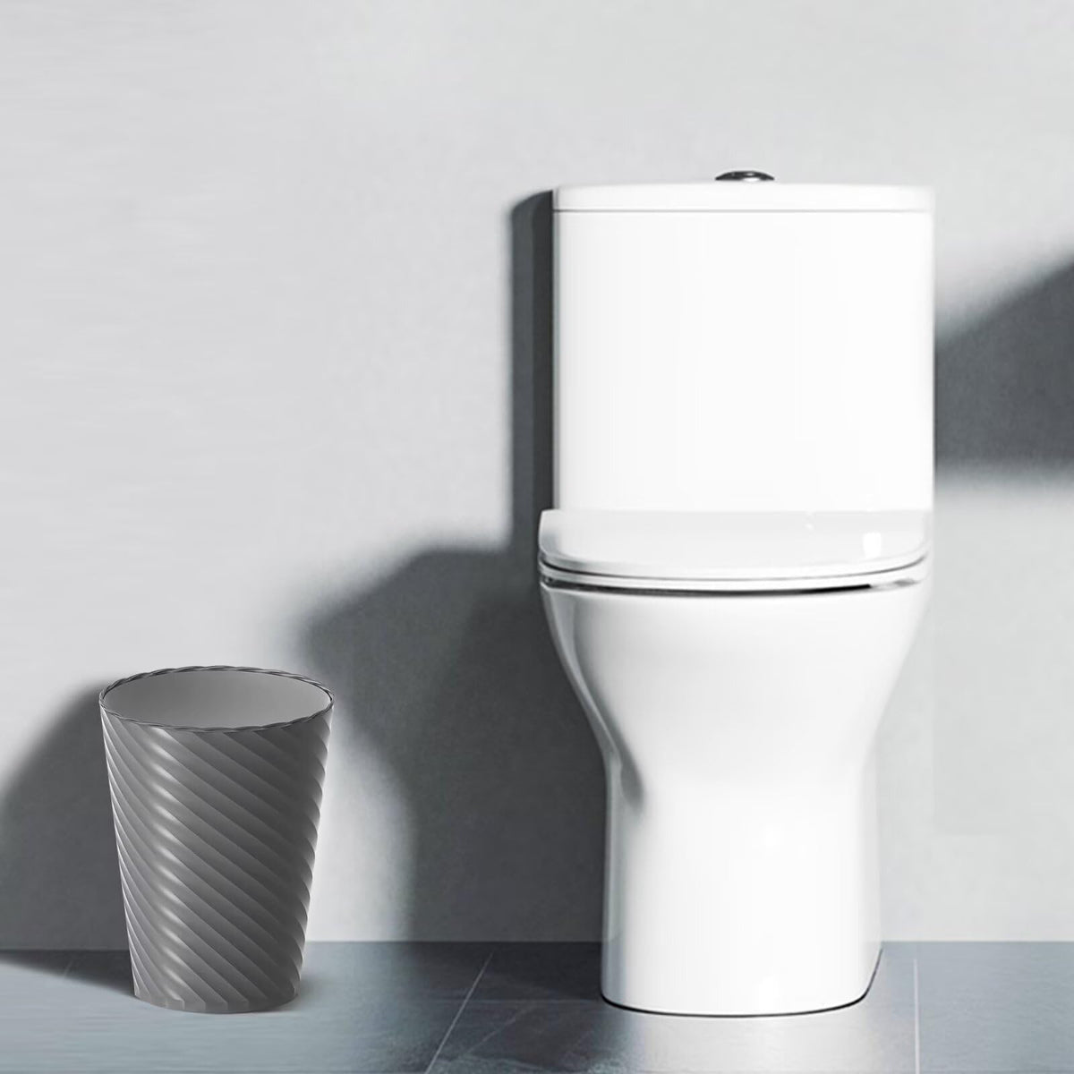 Lysam bathroom trash can with included bags, ready to use.