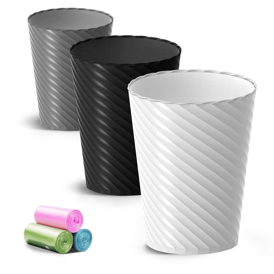 Lysam bathroom trash can round compact white, ideal for small bathrooms