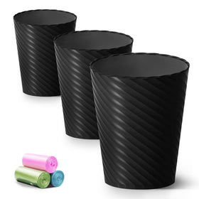 Lysam bathroom trash can with threaded design for a sleek, easy-to-clean waste solution.
