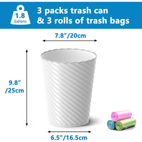 Lysam includes three rolls of extra-thick garbage bags for quick disposal.