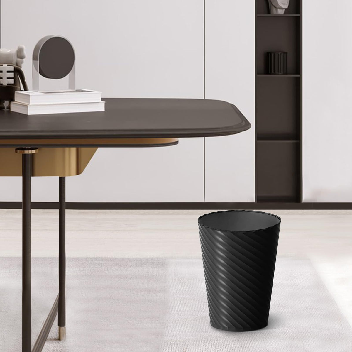 Lysam sleek black finish adds a modern touch to decor.