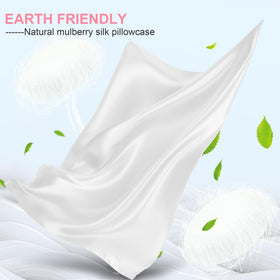 LYSHIN silk pillowcase on bed showcases reflective sheen and cooling feel for restful sleep.