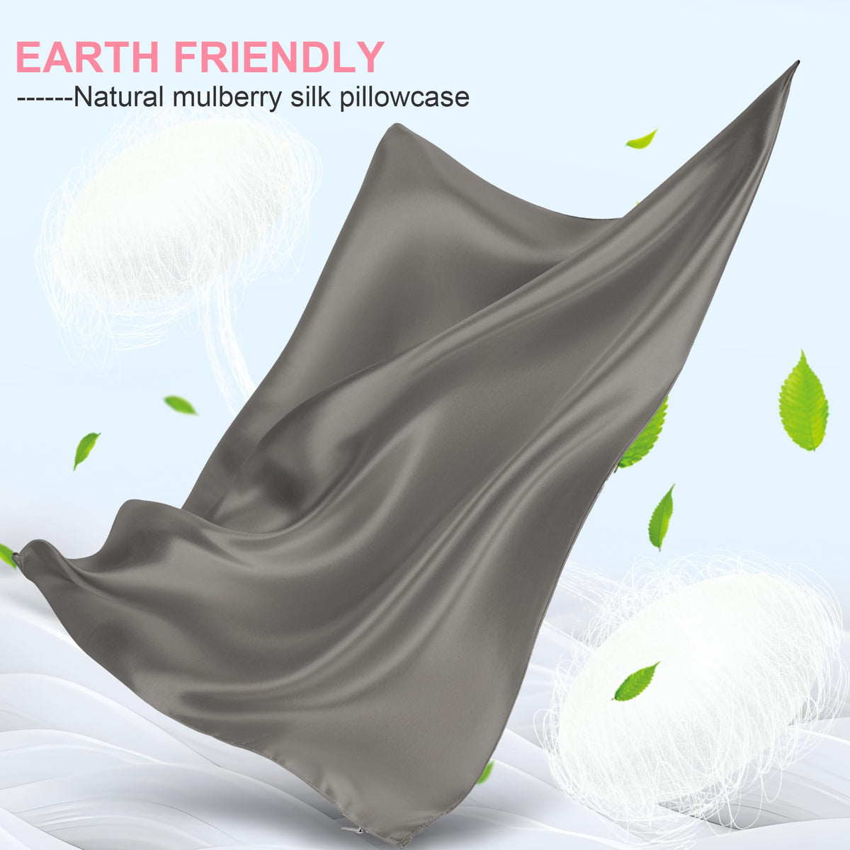 LYSHIN mulberry silk pillowcase on both sides with glossy finish for luxurious drape.