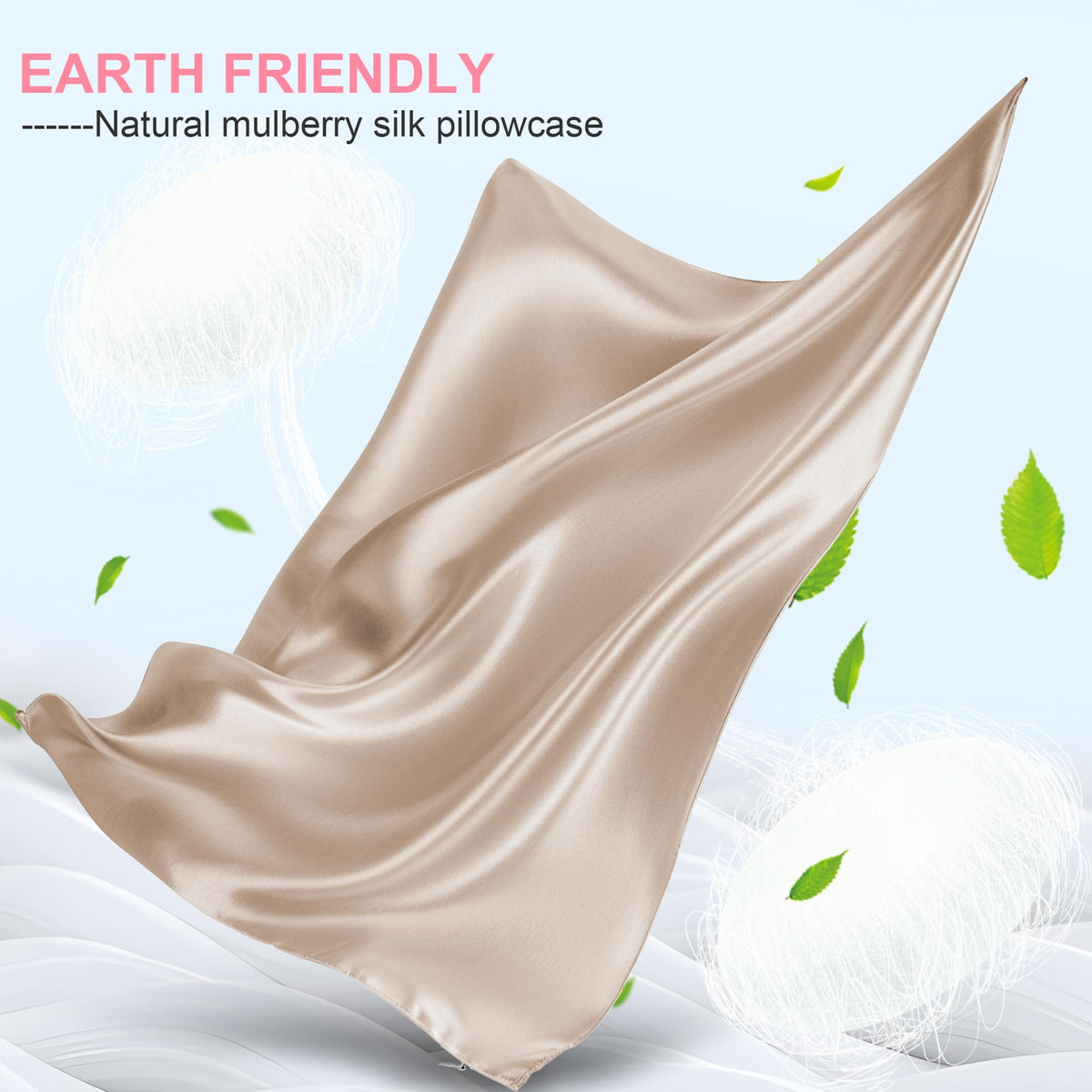 LYSHIN silk pillow case closeup texture, glossy mulberry silk for low-friction sleep.