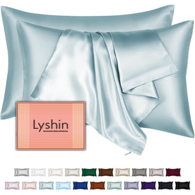 LYSHIN silk pillow cases hidden zipper closeup for secure, comfortable sleep