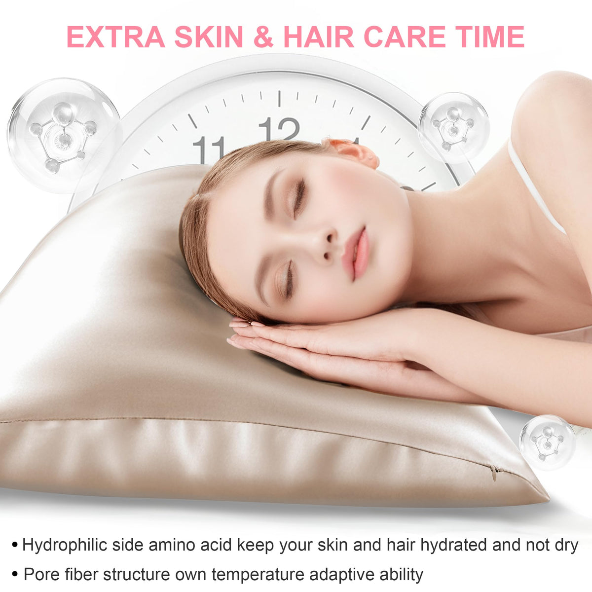 LYSHIN silk pillowcase cooling closeup illustrating breathable comfort