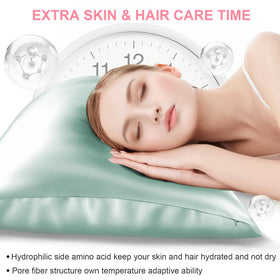 LYSHIN silk pillowcase on bed scene highlights drape and breathable surface