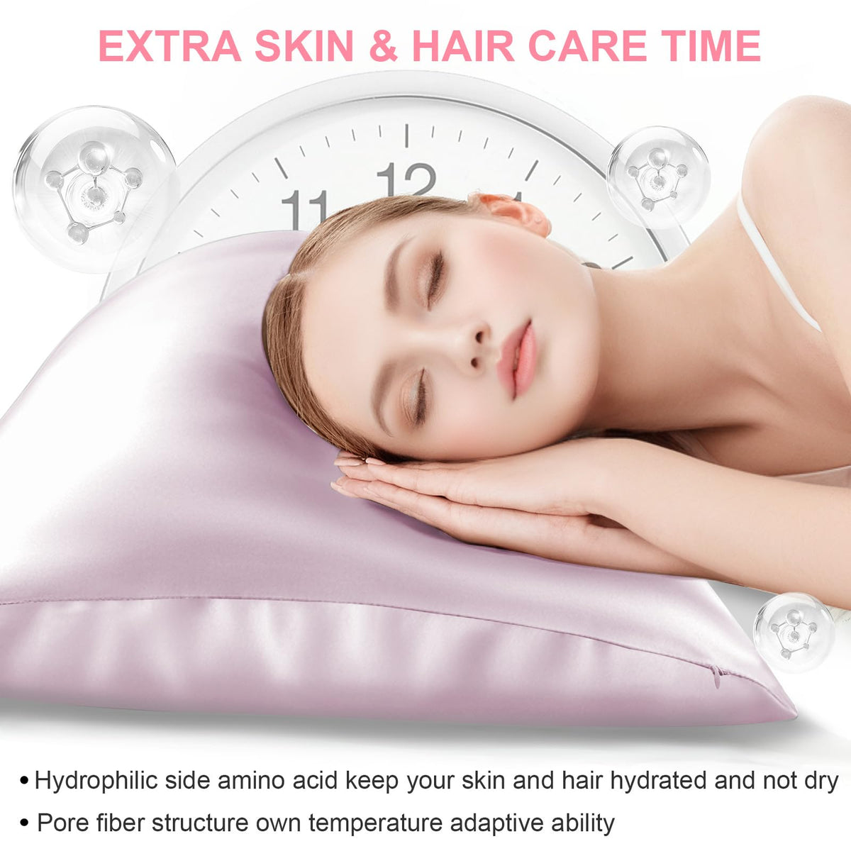 LYSHIN cooling silk pillowcase offers cooler sleep.
