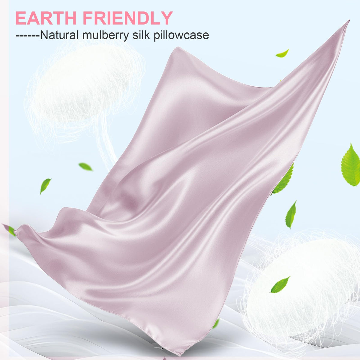 LYSHIN silk pillowcase with hidden zipper keeps pillow secure.