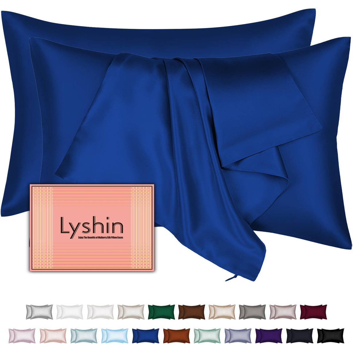 LYSHIN silk pillowcase with hidden zipper for secure, smooth sleep.