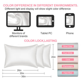 LYSHIN silk pillowcase two-pack king-size set on bed with pillows.