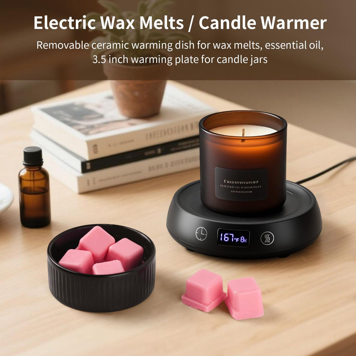 Lyty warmer with 8-hour timer for controlled fragrance release