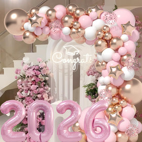 LYVEEF foil 2026 numeral balloon provides bold focal point for the celebration.