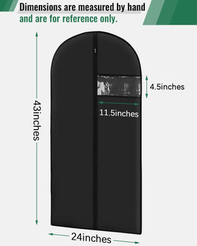 Lzerking 43-inch garment bags keep long garments neatly enclosed.