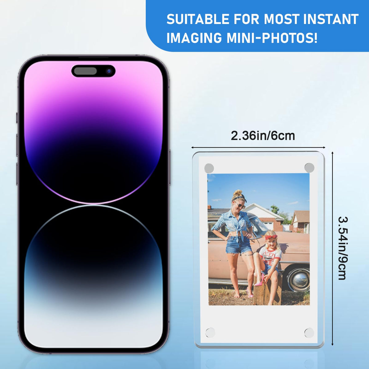 Lzerking acrylic magnetic frame back view shows strong two-panel construction