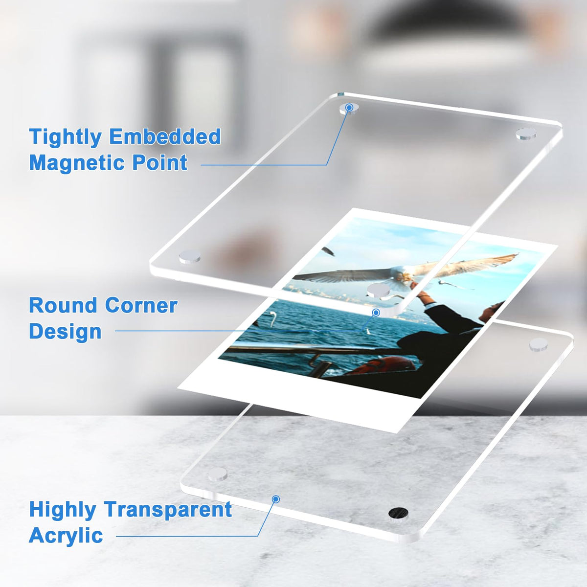Lzerking 20-pack set image demonstrates scalable fridge photo organization