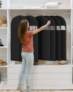 Lzerking closet organization garment bags keep clothes tidy on trips.