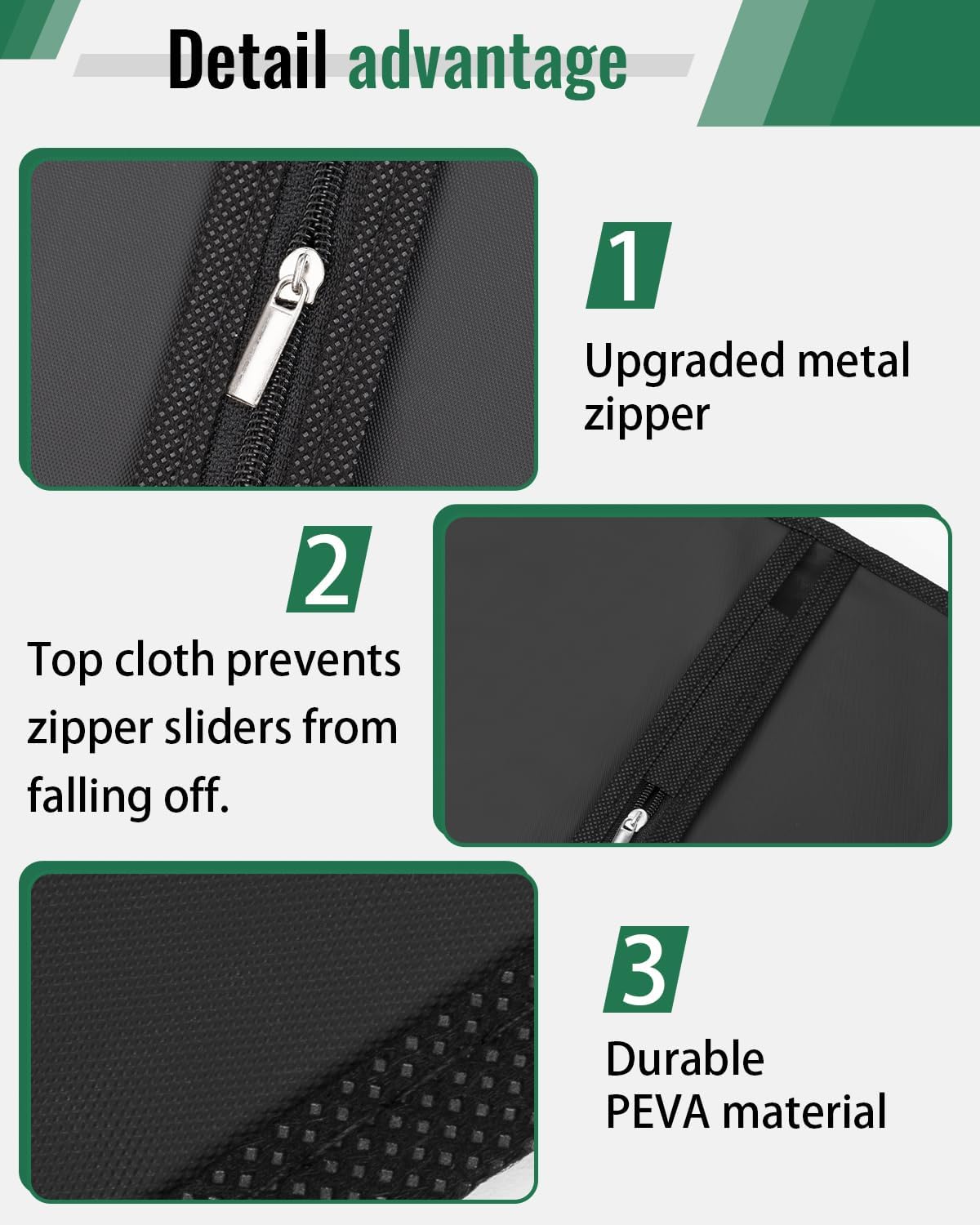 Lzerking PEVA garment covers are durable, soft, and odorless.