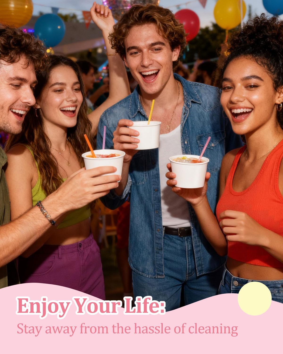 Lzerking sundae cups white in action for desserts.
