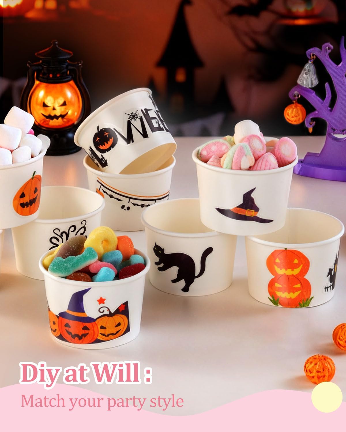 Lzerking sundae cups white showcase for easy service.