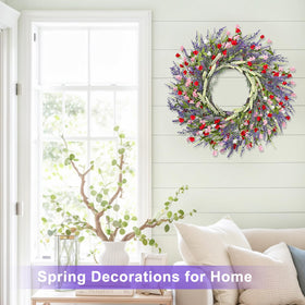 LZNPA lavender wreath with flexible wires for easy reshaping.